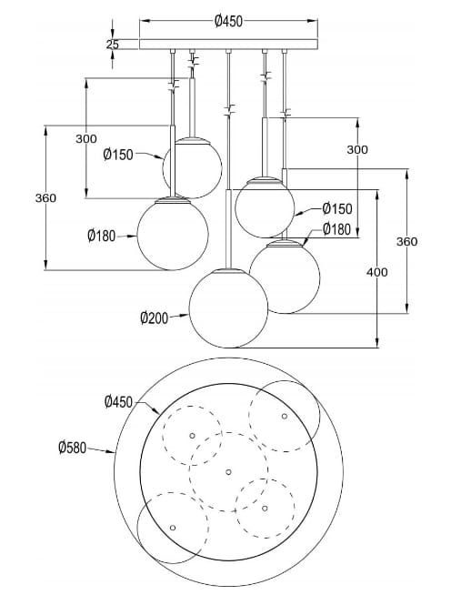 Стеклянный подвесной светильник Maytoni Basic form ARCH-00140529 - Вид №2