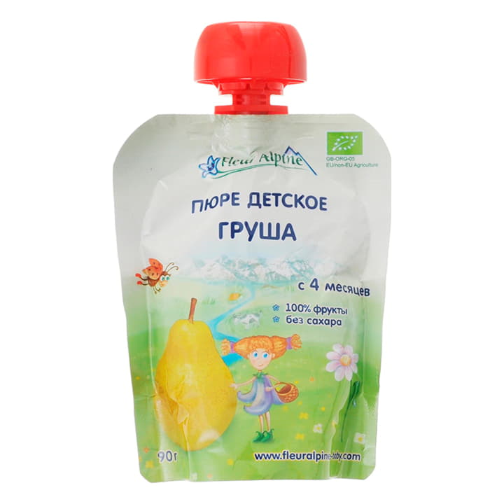 Пюре Груша с 4 месяцев Fleur Alpine 90 г Santreyd 15762 - Вид №1