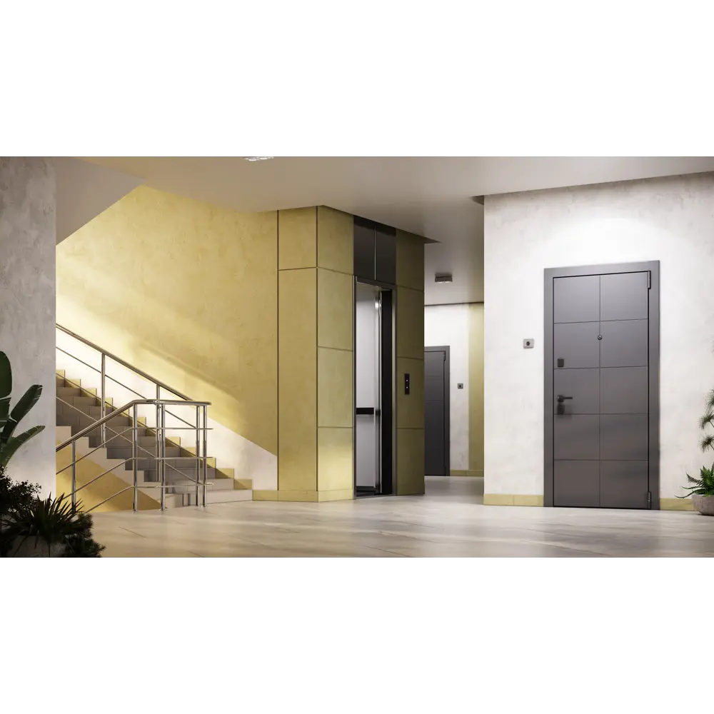 Дверь входная металлическая Гибсон 95x205 см правая скай беленый с зеркалом TOREX STLM-2023843 - Вид №16