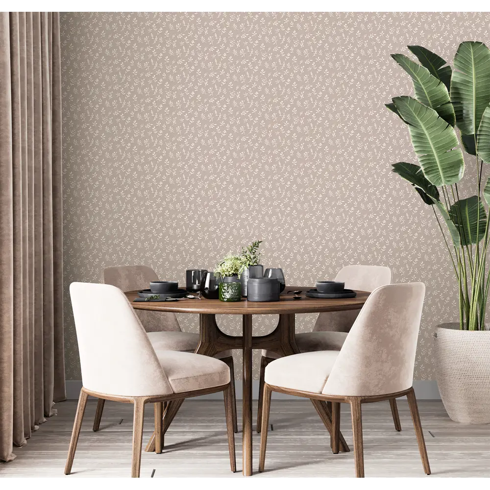 Флизелиновые обои Victoria Stenova Olive с растительным рисунком, коричневые, 1.06 м 89425463 STLM-1569623 - Вид №3