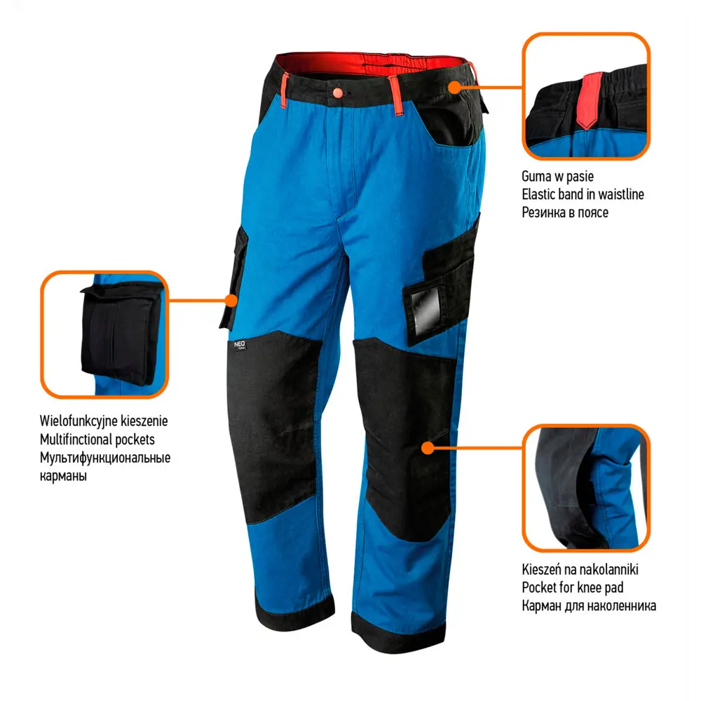 Брюки рабочие Neo 81-225-XL цвет синий размер XL Neò HD+ STLM-2166437 - Вид №5