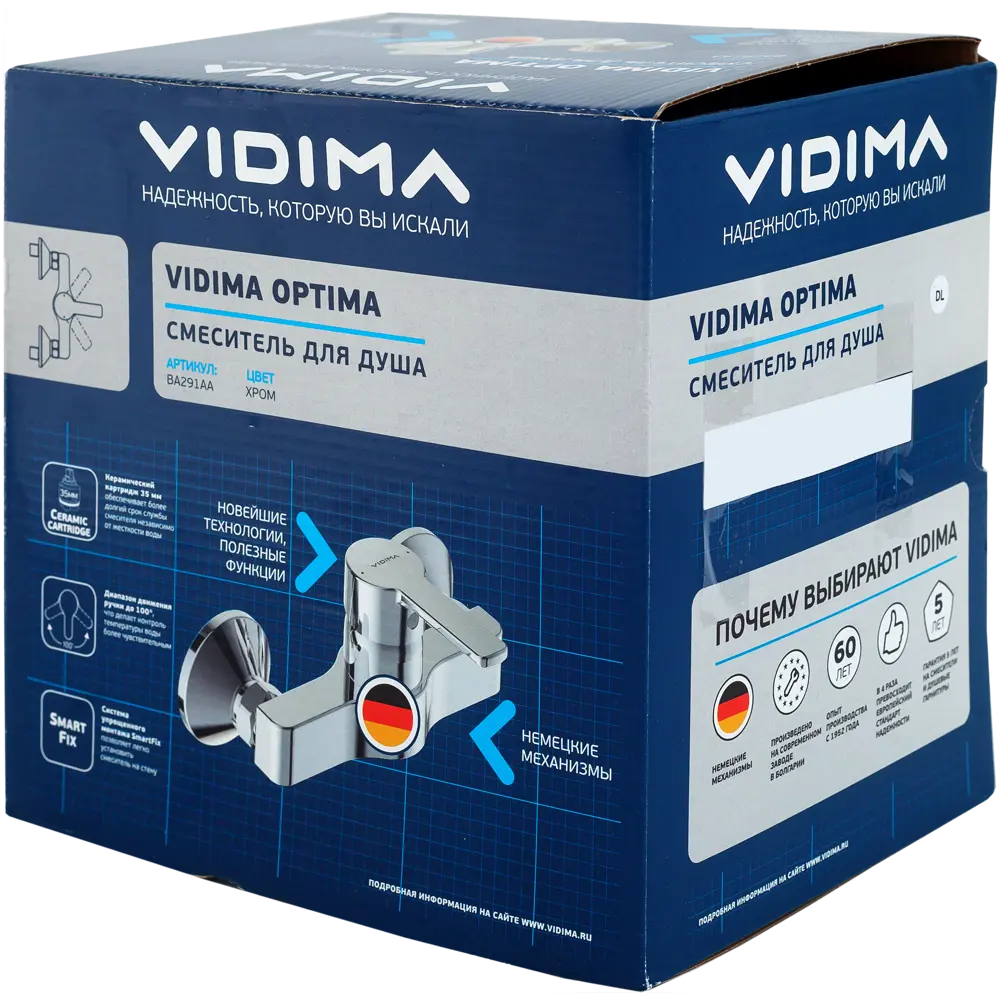 Смеситель для душа Vidima Optima BA291AA однорычажный цвет хром STLM-2178664 - Вид №3