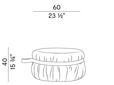 Круглый пуф из ткани Potocco Herm ARCH-00051060 - Вид №2
