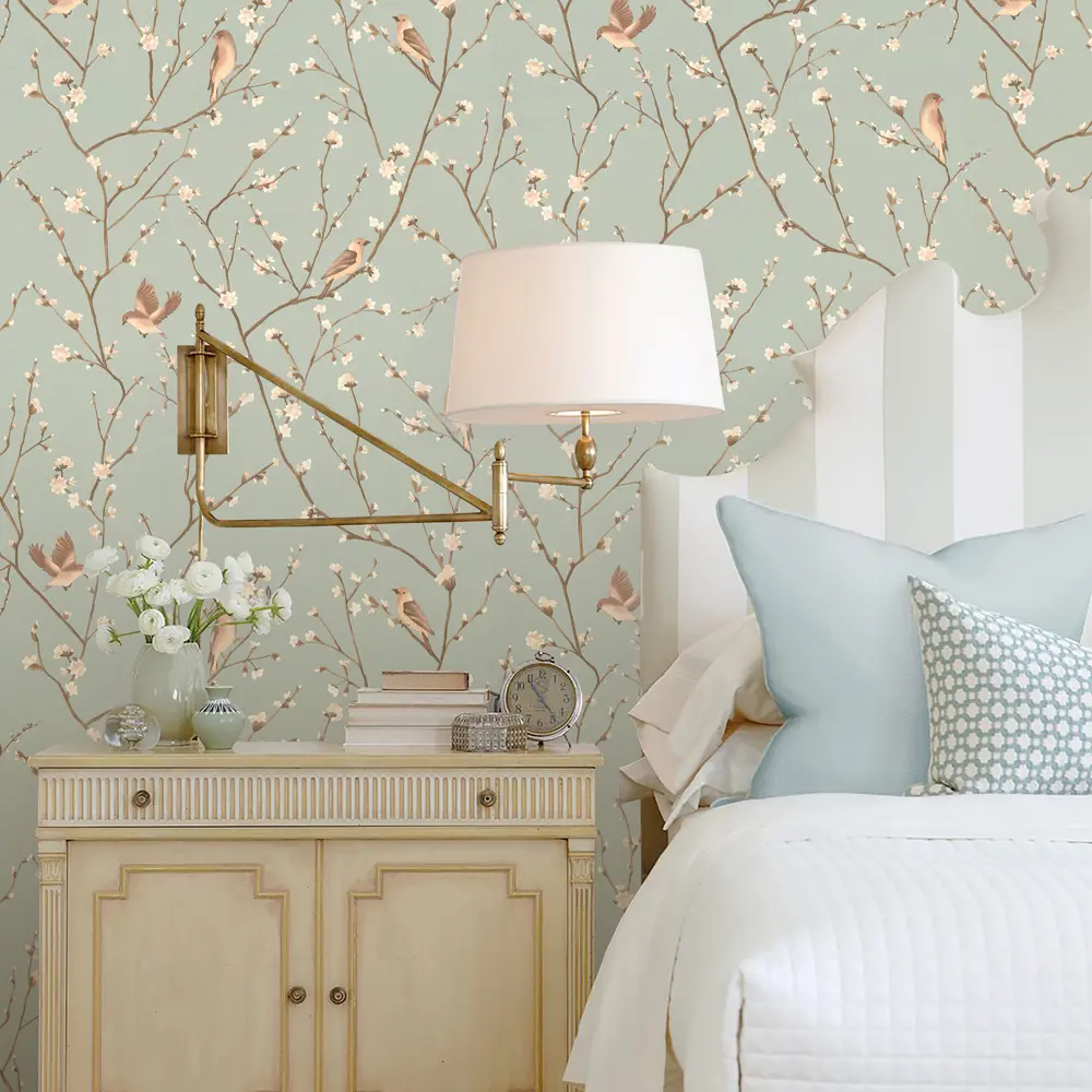 Флизелиновые обои DECO-DECO Julie с цветочным орнаментом в зеленых тонах 85355984 STLM-1399117 - Вид №2