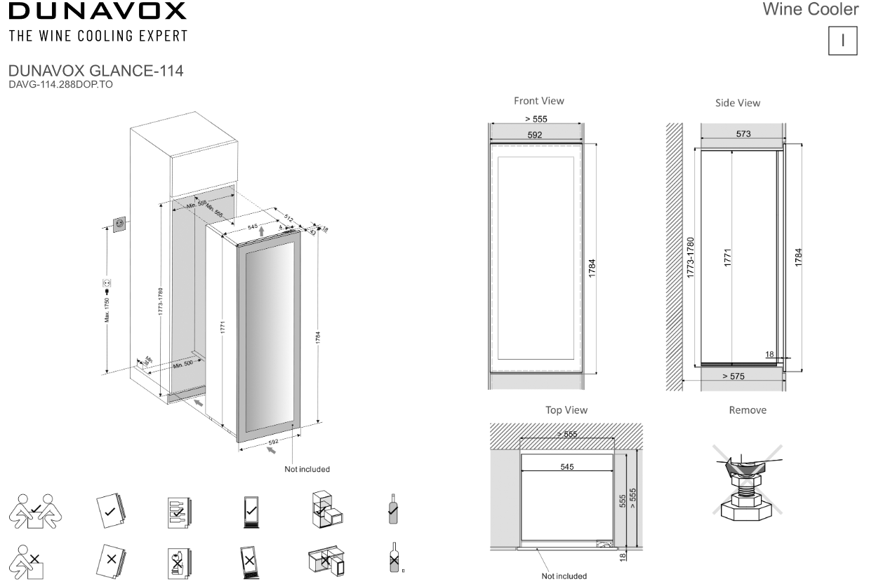 5342451 Встраиваемый винный шкаф Dunavox DAVG-114.288DOP.TO черный STDN-0109549 - Вид №1