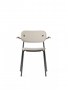 1115008-020402ZZ MENU Обеденный стул, полностью обитый, с подлокотником, черный Дуб натуральный | Доппиопанама - T14012 / 004