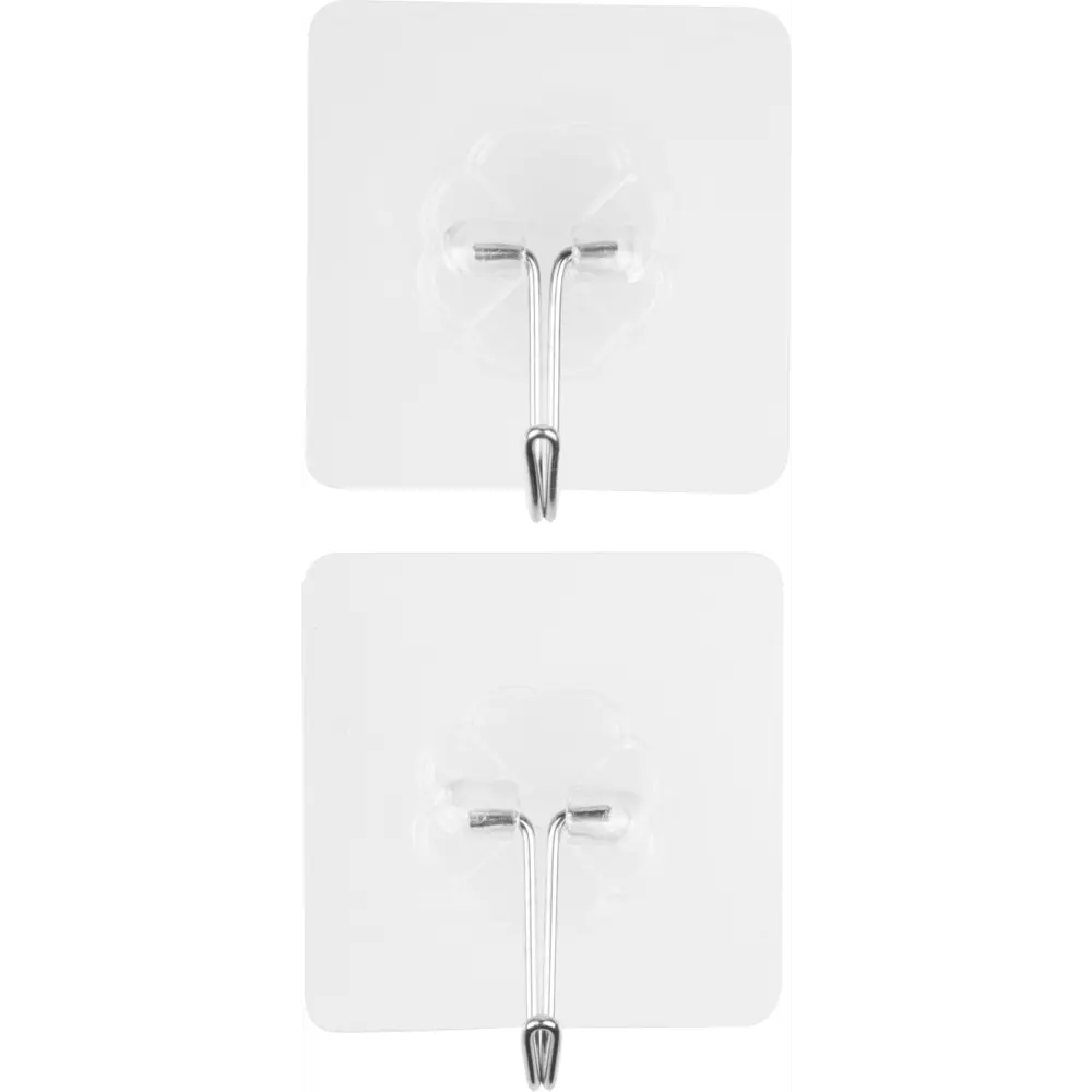 Самоклеящийся крючок KONSENSA 5x5 см прозрачный 2 шт STLM-2092073 - Вид №2