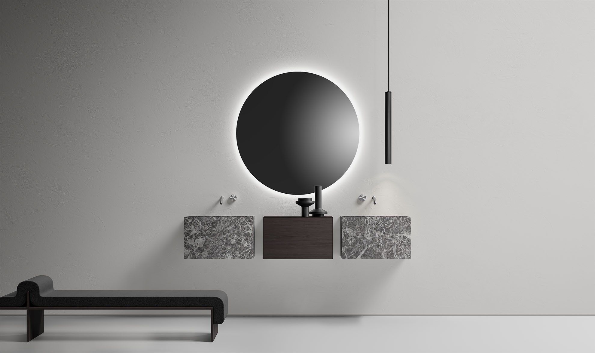 Jolie Grey мраморная подвесная одиночная раковина Falper Minimum ARCH-00139021 - Вид №1