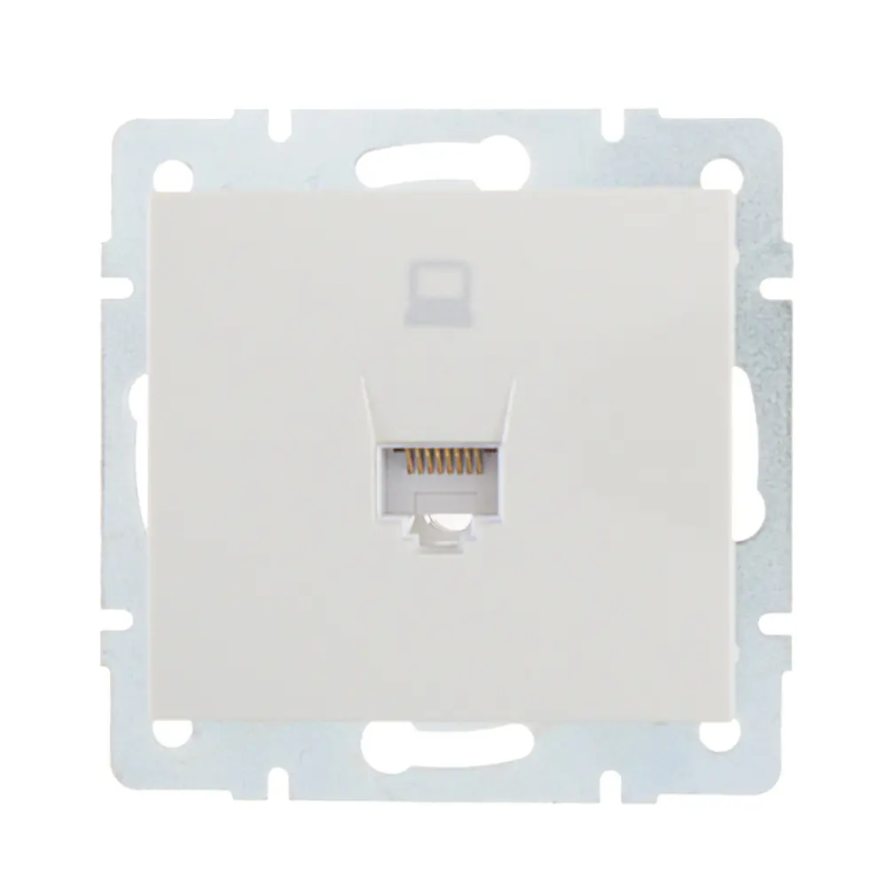 Розетка компьютерная встраиваемая Lezard Rain RJ45, цвет бежевый STLM-2111135