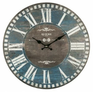 Часы настенные с римскими цифрами 35 см синие с коричневым Aviere AVIERE  00-3872823 Коричневый;синий