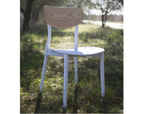 Стул из полипропилена с шиповником из ясеня