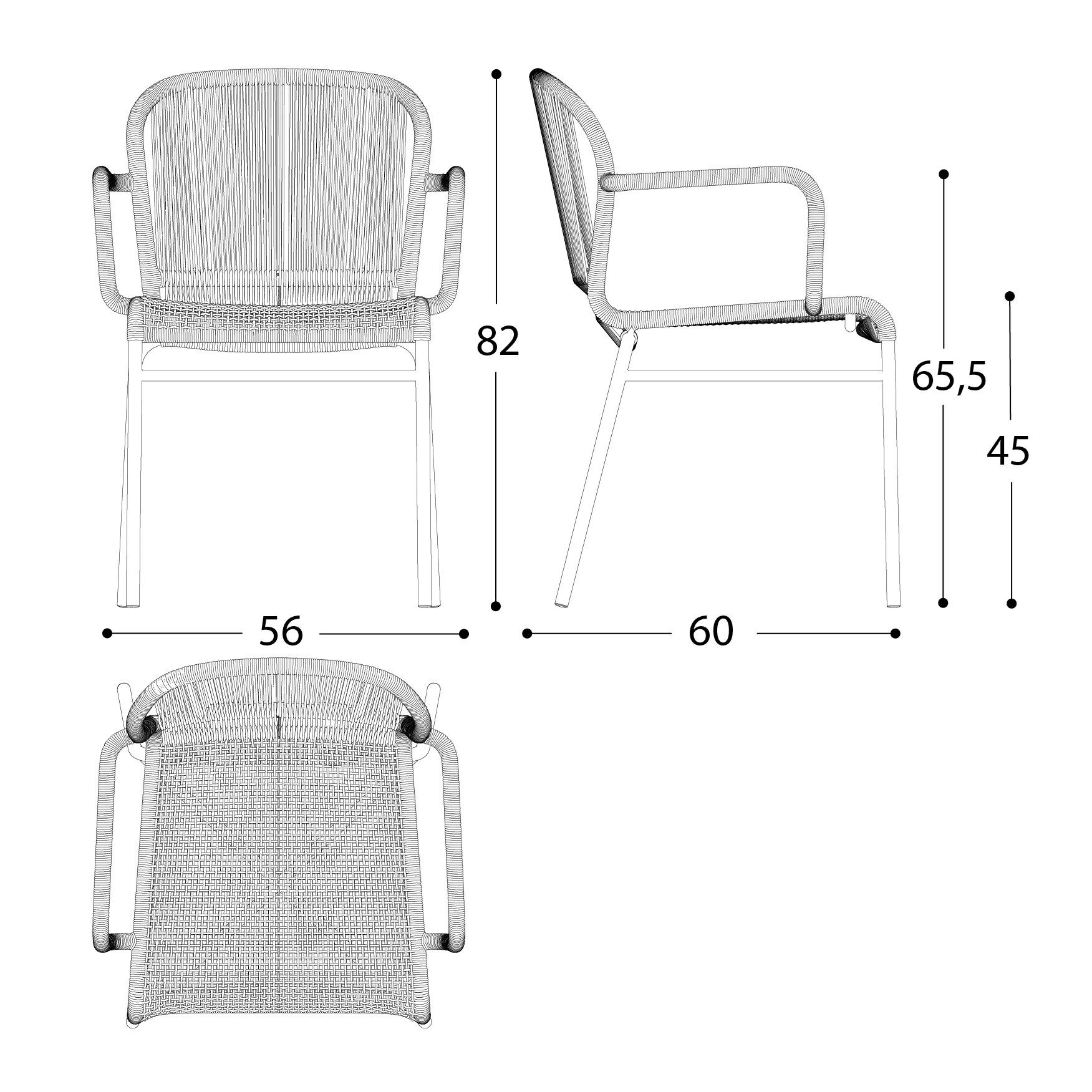 Синтетическое волокно сад стул с подлокотниками Varaschin Cricket ARCH-00140457 - Вид №4