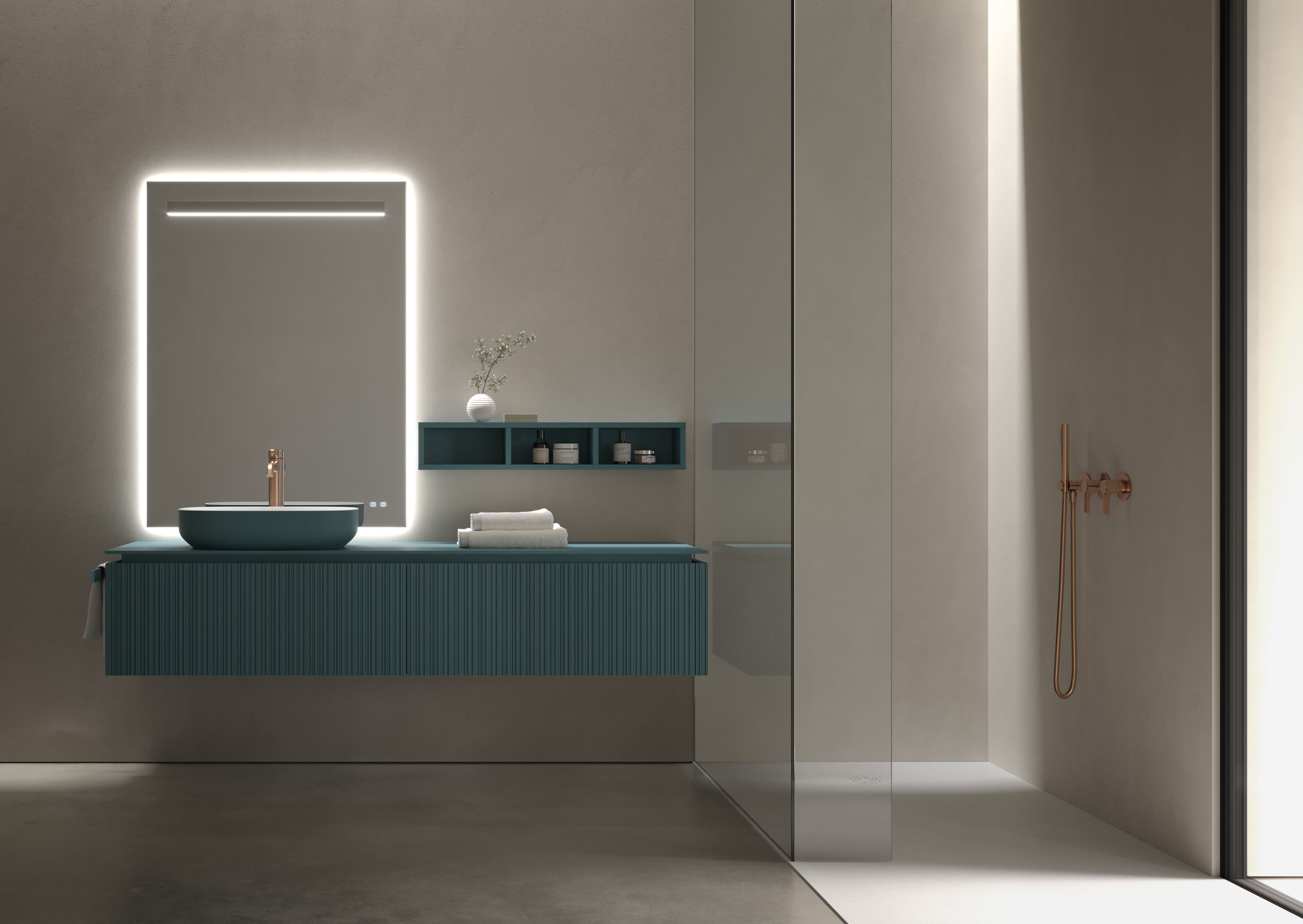 Прямоугольное зеркало со встроенным настенным освещением Ideagroup SIDE-UP ARCH-00037243 - Вид №5