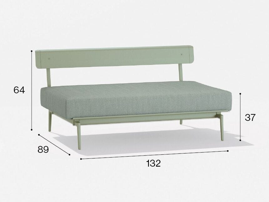 2-местный тканевый садовый диван без подлокотников FAST Aikana ARCH-00144196 - Вид №8