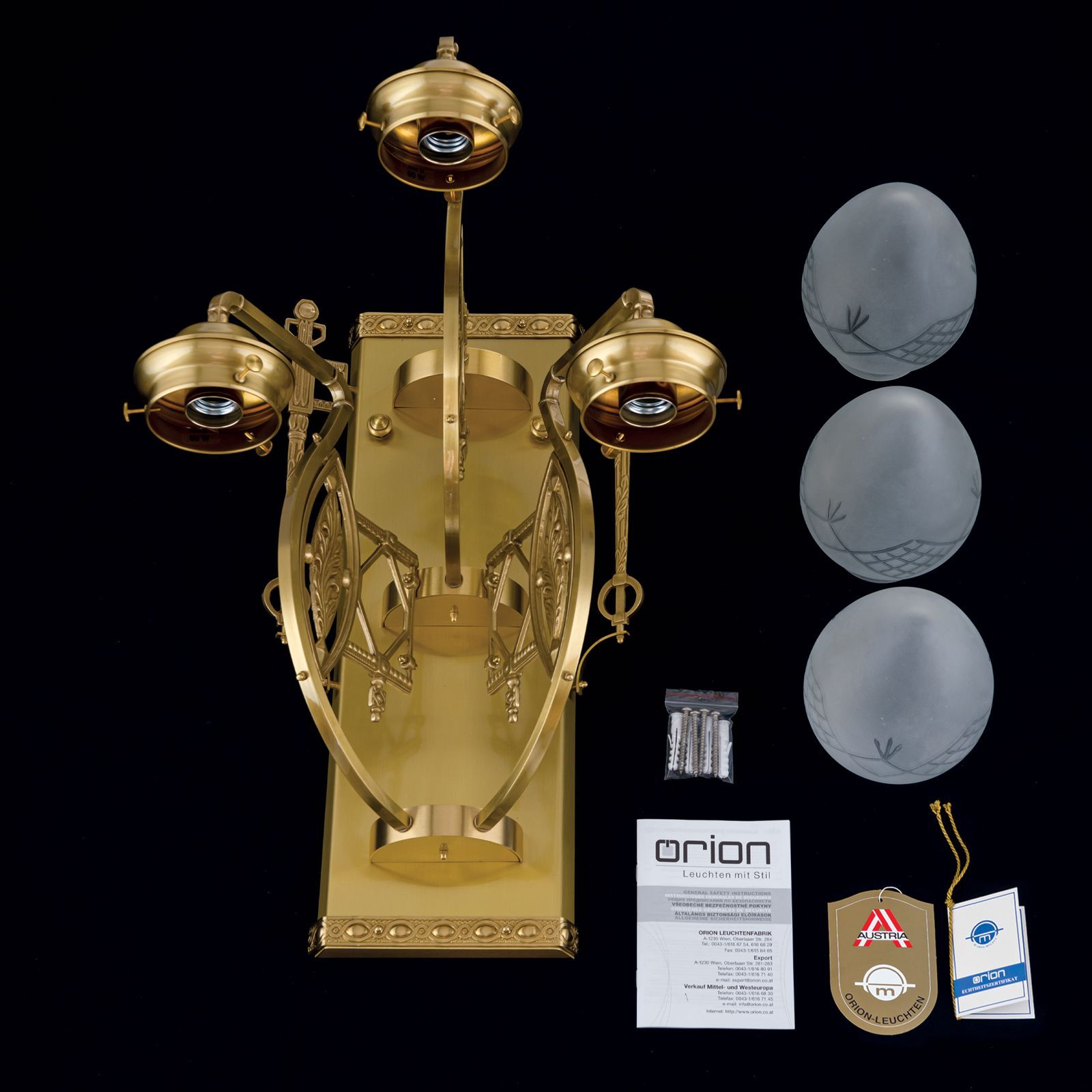 Настенный светильник из латуни и стекла Orion Будапешт ARCH-00056330 - Вид №5