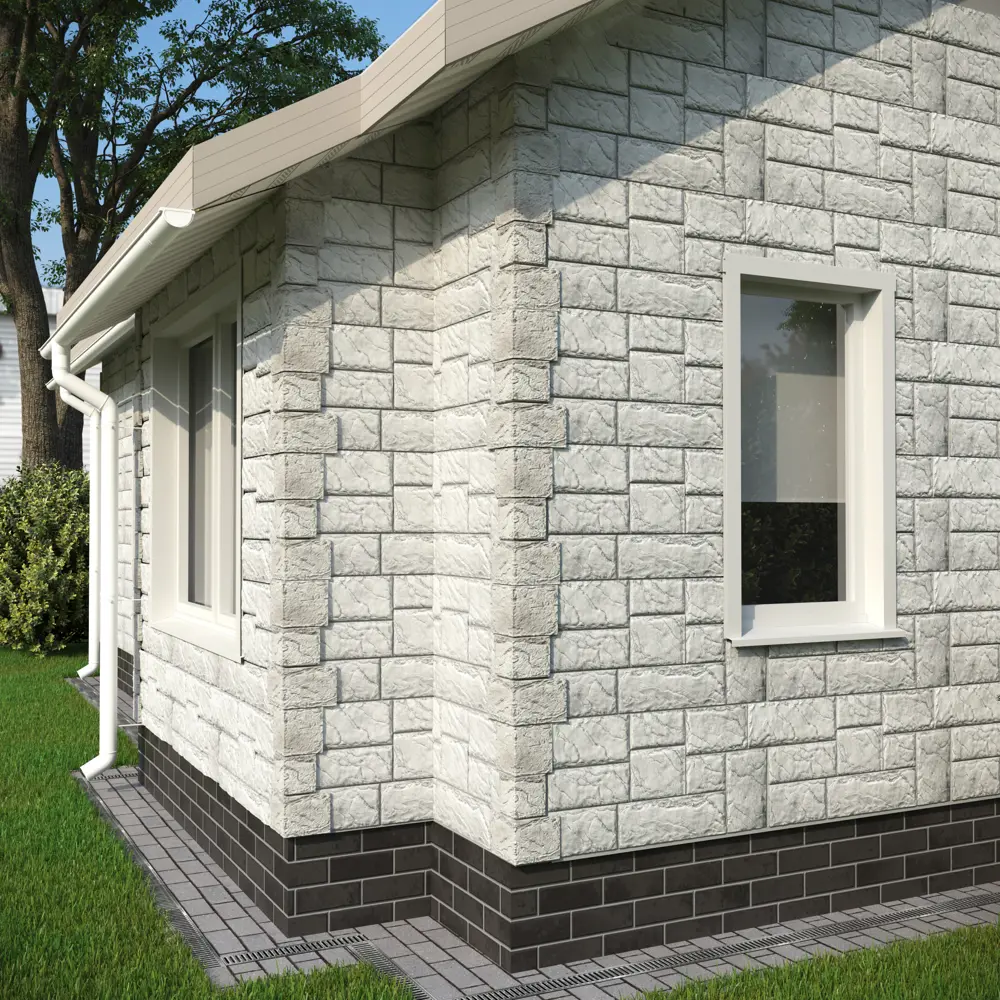 Фасадная панель FineBer Камень крупный мелованный цвет белый Нет STLM-2121499 - Вид №4