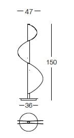 Регулируемый светодиодный торшер из кожи Dema Spin ARCH-00045532 - Вид №4