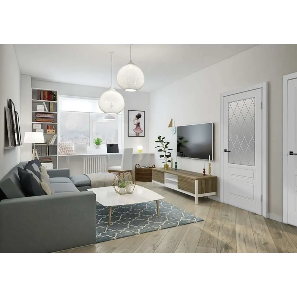 Дверь межкомнатная Сканди 3V остекленная эмаль цвет серый 80х200 см VELLDORIS STLM-2013328 - Вид №3