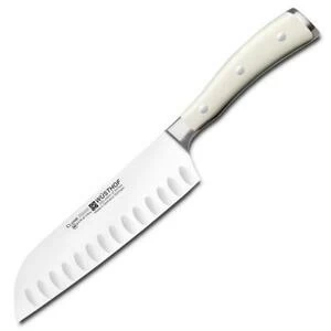 Нож кухонный японский «Шеф» Ikon Cream White с угл.=ублением на кромке, 17 см