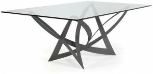 Reflex Прямоугольный обеденный стол из железа и стекла Infinito