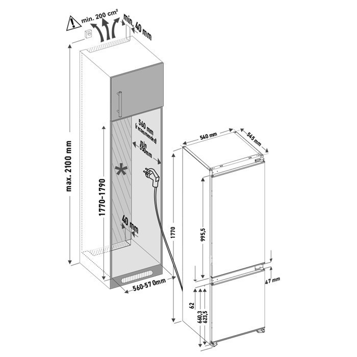 5356863 Встраиваемый холодильник KRONA BRISTEN KRFR102 FNF KRONA1 STDN-0039223 - Вид №13