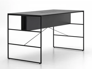 MDF Italia Высокий прямоугольный стол для совещаний из древесного волокна с системой прокладки кабелей 20.venti