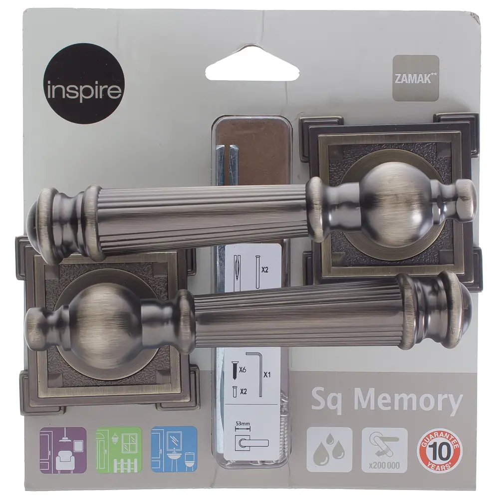 Дверная ручка Inspire «SQ Memory», без запирания, комплект, цвет бронза STLM-2061843 - Вид №3