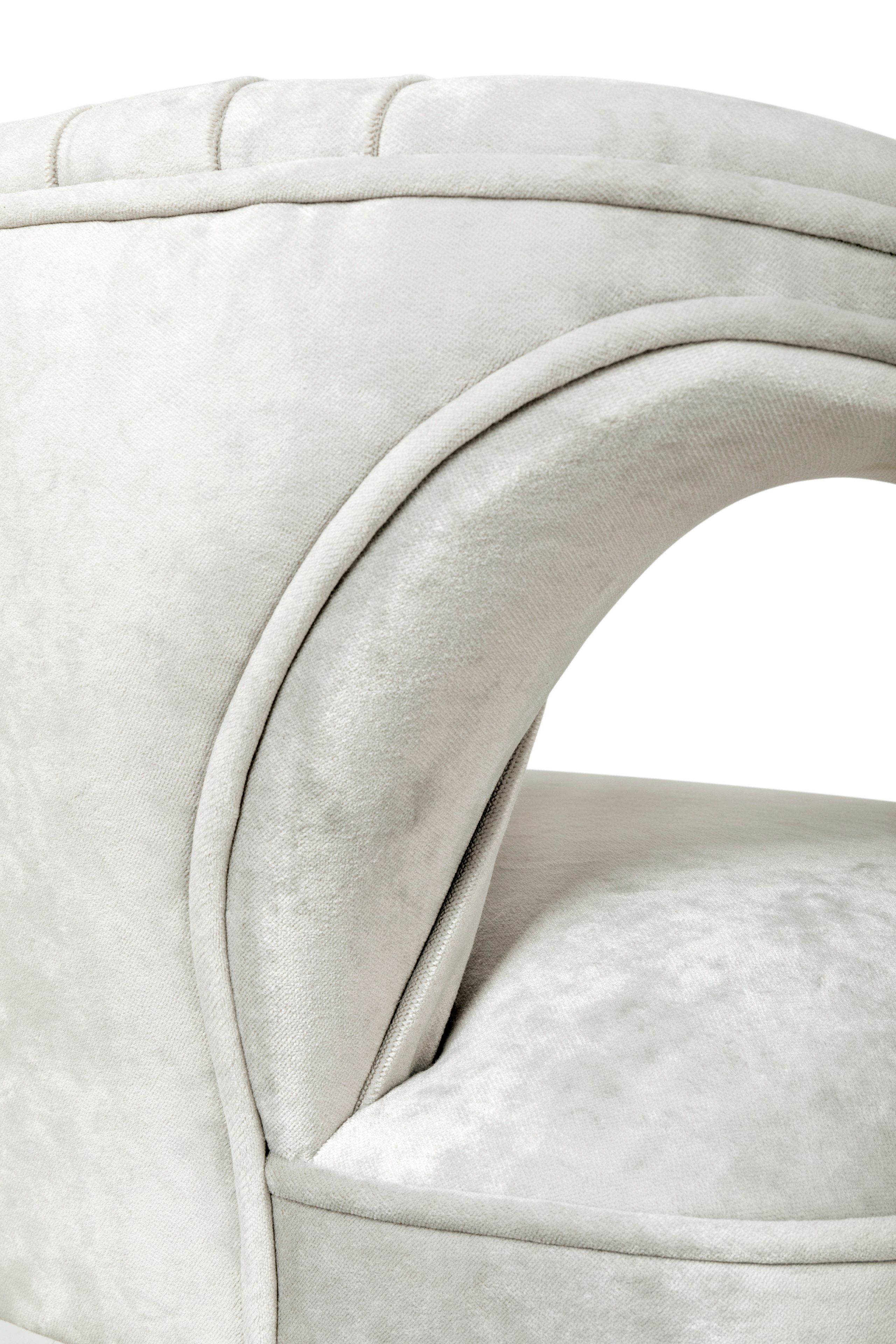 Высокий бархатный поворотный стул с подлокотниками Brabbu KAROO II ARCH-00022391 - Вид №8