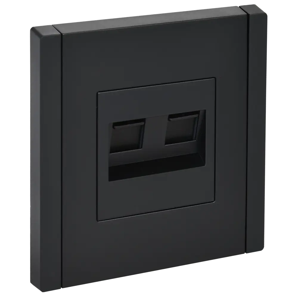 Встраиваемая двойная розетка IEK Forte&Piano RJ45 Cat 5e черная 89435957 STLM-1578368