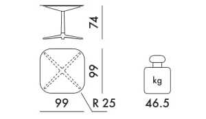Садовый стол из керамогранита на основе спиц Kartell MULTIPLO ARCH-00101830 - Вид №2