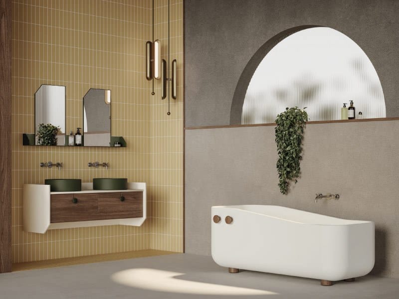 Прямоугольная ванна в центре комнаты в Livingtec® Ex.T Swing ARCH-00091881 - Вид №2