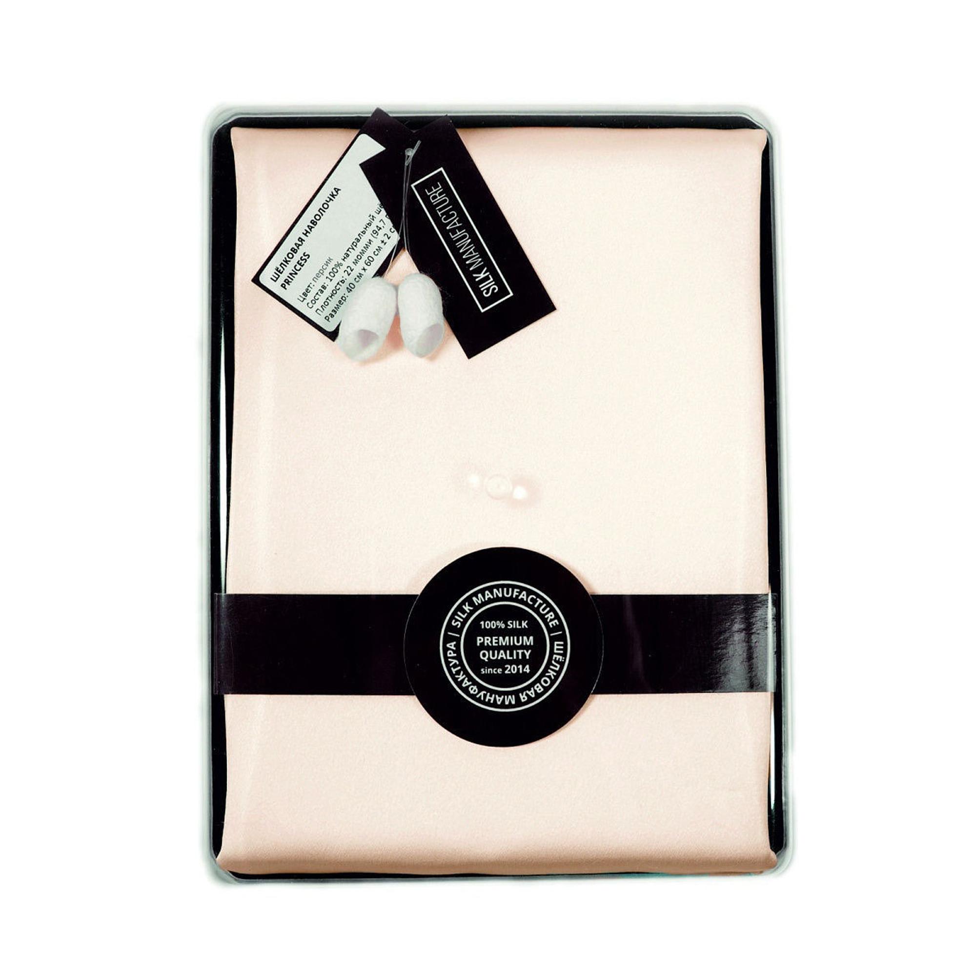 Наволочка princess46peach, 60x40 см, шелк, 1шт, цвет персиковый SILK MANUFACTURE 90520678 - Вид №4