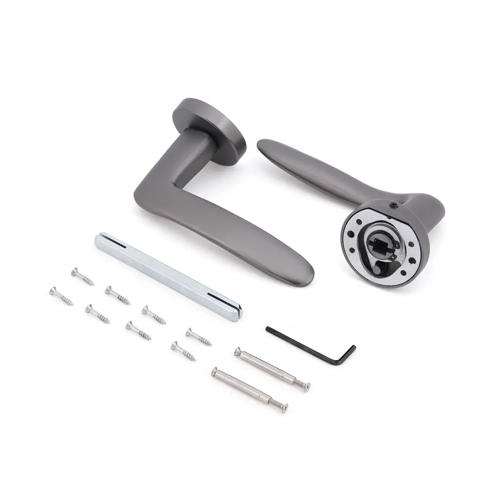 Дверные ручки Фабрика замков Potaissa без запирания цвет графит STLM-2015291 - Вид №1