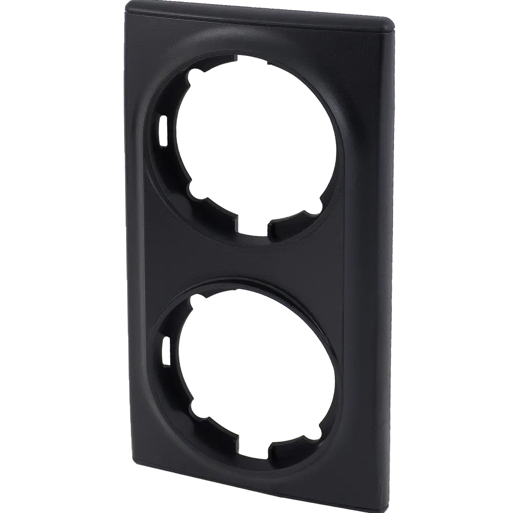Рамка для розеток и выключателей Onekey Florence 2 поста, цвет чёрный ONEKEYELECTRO STLM-2025951 - Вид №1