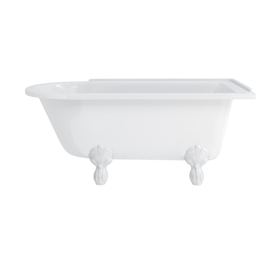 Burlington Душевая ванна для правой руки Hampton 150 см с роскошными ножками Правая рука с ножками Luxury Classic в белом цвете L3W E21  - Вид №2