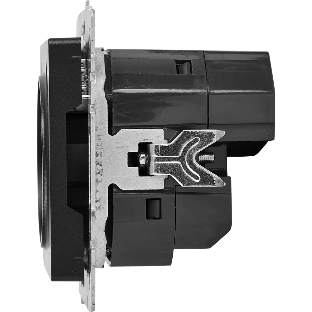 Розетка IEK Brite с USB-портом для скрытого монтажа в черном цвете 87761553 STLM-1361114 - Вид №2