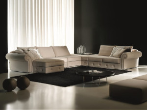 Бархатный угловой диван