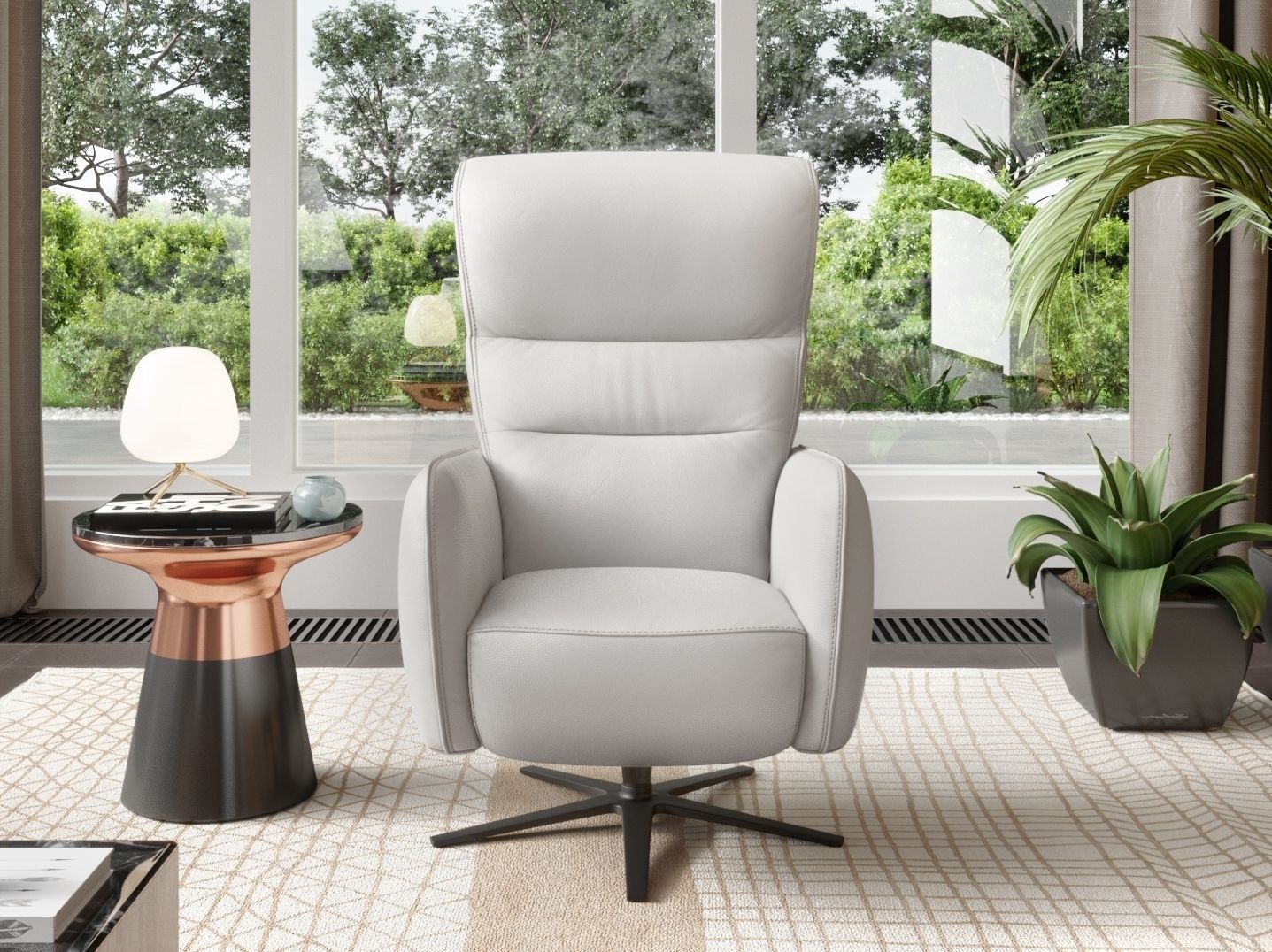 5-спицевое кожаное кресло с подлокотниками Sofanella Lucera ARCH-00093454 - Вид №4