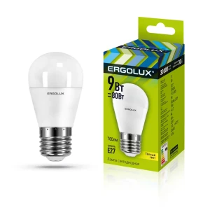 Светодиодная лампа Ergolux LED-G45-9W-E27-3K 13176