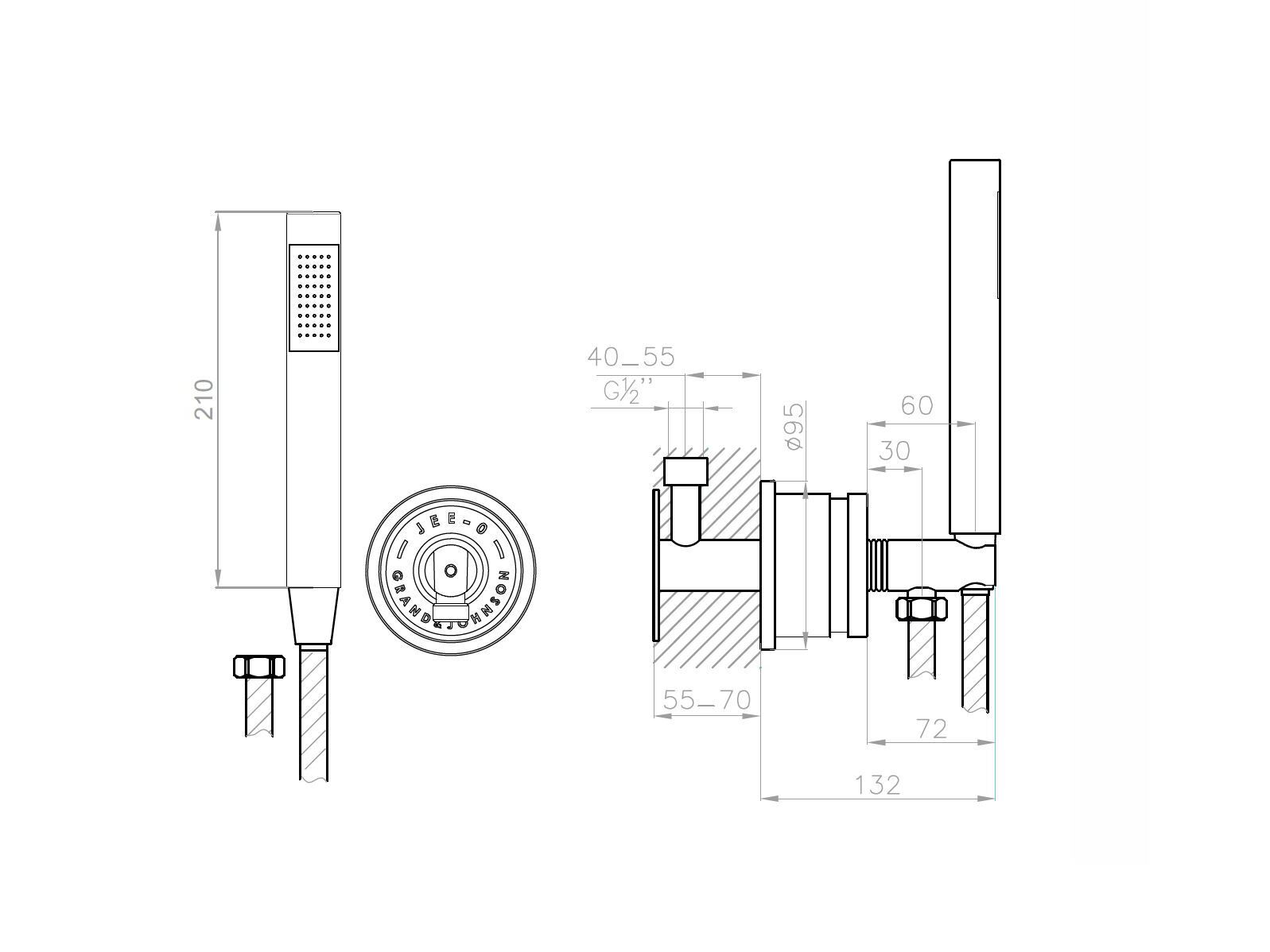 Душевая колонка из нержавеющей стали с ручным душем JEE-O ARCH-00009373 - Вид №3