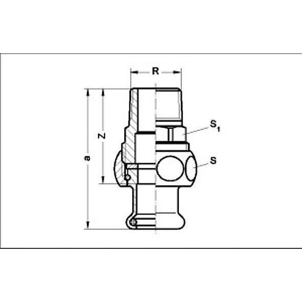 128333G542 SANHA 28333G SANHA-Therm Industry сгон ВПр-НР с плоск.упл. 54x2 мм  - Вид №1