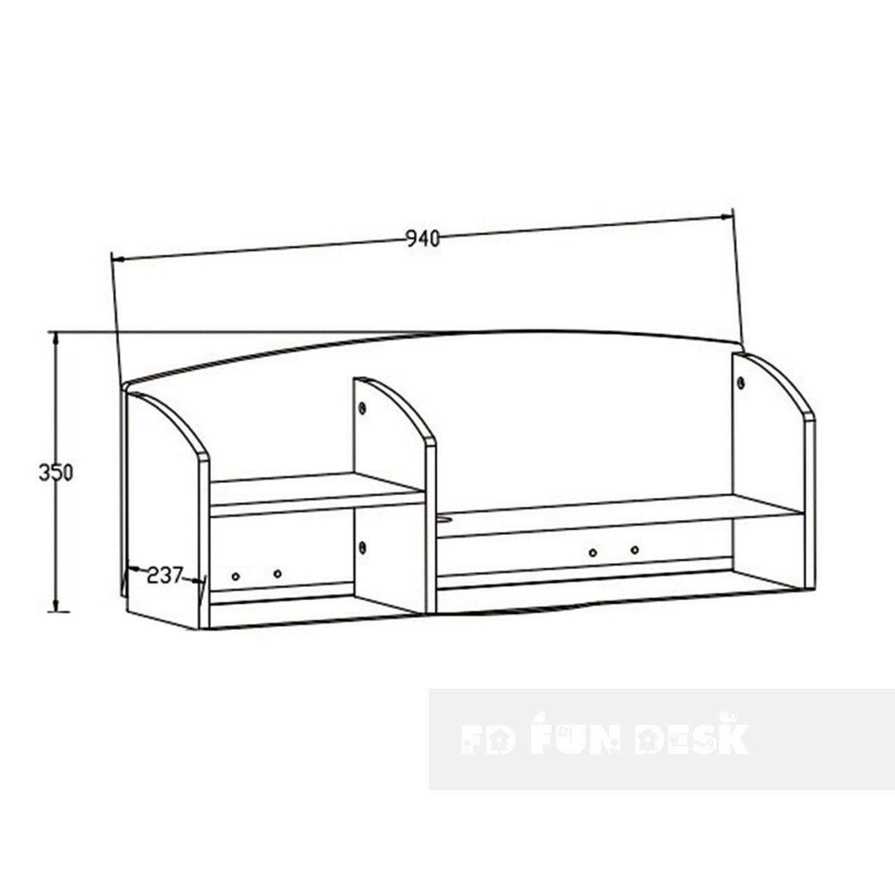 Надстройка для парты розовая Trovare Pink FUNDESK  00-3948523 Белый;розовый Santreyd  - Вид №1