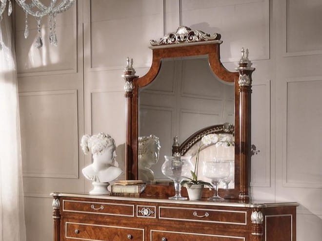 Прямоугольное зеркало из массива дерева с настенной рамкой GUERRA VANNI Luxury ARCH-00107737