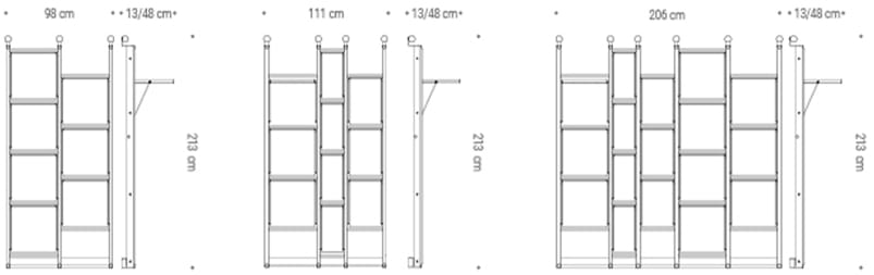 Настенный книжный шкаф из смолы и бука с освещением Bottega Ghianda LUIGI (O MI AMATE VOI) ARCH-00144101 - Вид №4