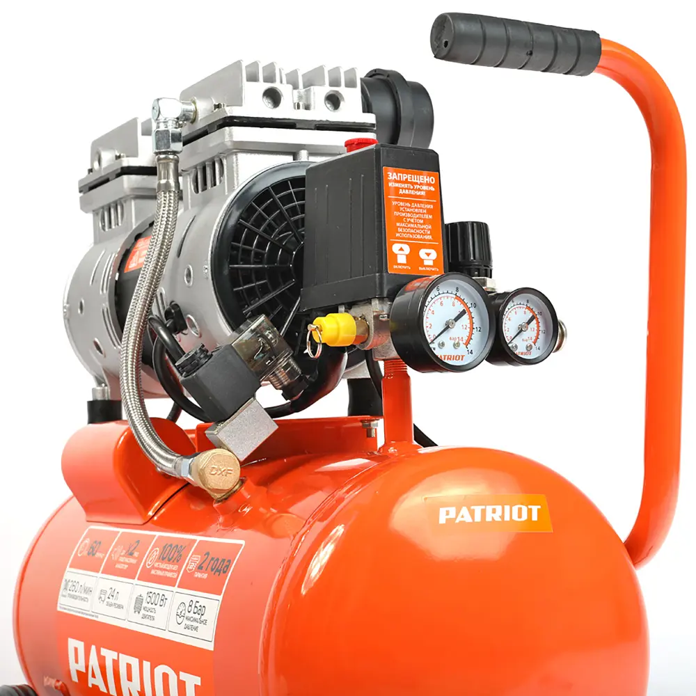 Компрессор безмасляный Patriot WO 24-260S, 24 л 260 л/мин 1.5 кВт STLM-2194159 - Вид №5