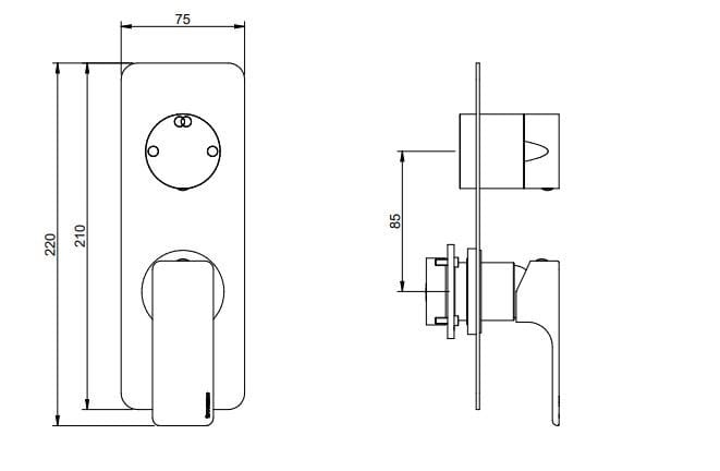 Набор для душа с одной ручкой из латуни с ручным душем Rubinetterie Treemme Hask ARCH-00064983 - Вид №3