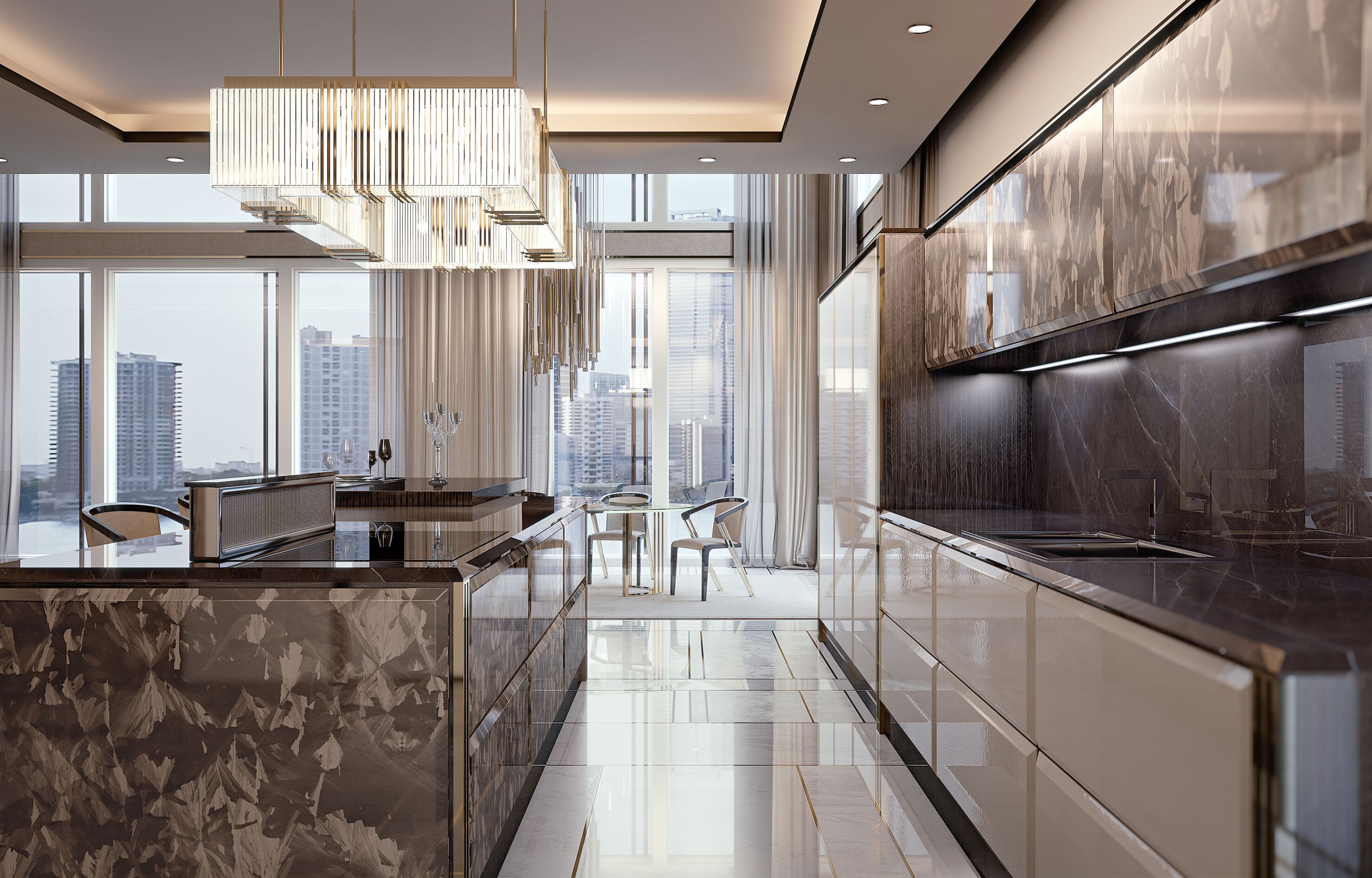 Стеклянный светодиодный подвесной светильник Bizzotto Italia Symphony – Infinity ARCH-00058436 - Вид №2