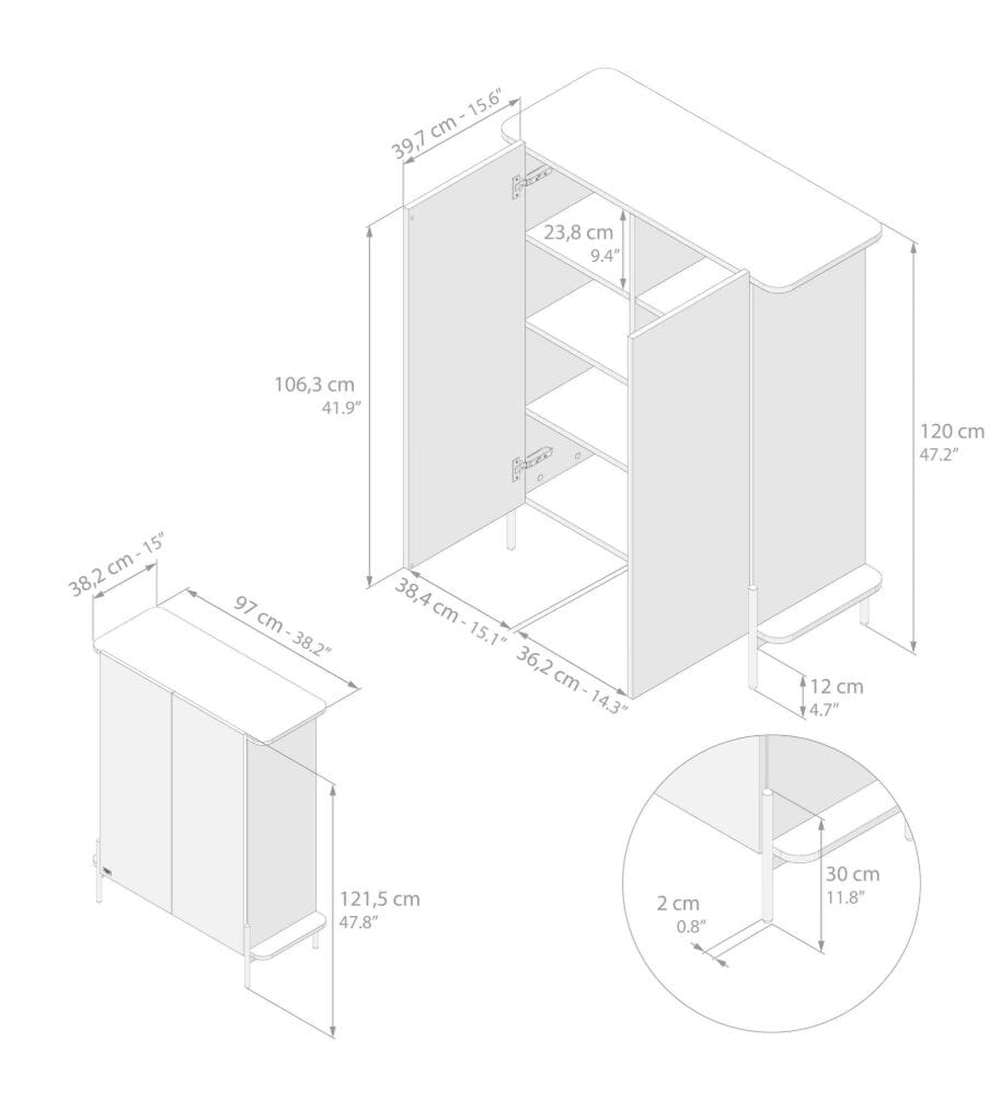 Буфет из меламиновой ткани с распашными дверцами Mobili Fiver OLIVA ARCH-00072799 - Вид №20