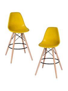 90560373 Комплект барных стульев 2 шт DSW Bar 56x108x56 цвет желтый STLM-0282724 DOBRIN
