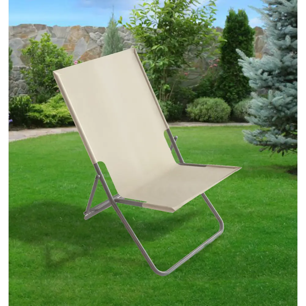 Шезлонг Супернадежный отдых 62.8х93х63.2 см металл/полиэстер бежевый UBC GROUP 5 STLM-2205500 - Вид №3